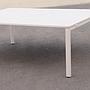Large office table with laminated tabletop, powder coated steel legs and cable holes by Vitra (200 x 160 cm)
