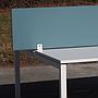 Office table with laminated tabletop and partition (240 x 164 cm)