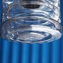 Hanging light in chromed steel and glass by Glashütte Limburg (ca. 1970)
