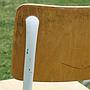 Stackable school chair with chromed tubular steel legs