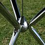 Coffee table with polypropylene tabletop and chromed steel legs by Baleri (Ø 55 cm)