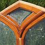 Quatruple door with transom in varnished solid pine with glass panels (H. 390 cm x W. 266 cm) - Right
