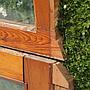 Quatruple door with transom in varnished solid pine with glass panels (H. 390 cm x W. 266 cm) - Right