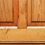 Door in varnished solid pine with glass panels (H. 245,5 cm x W. 86 cm) -