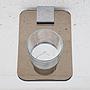Glass holder in smoked tempered glass by Veca