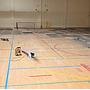 Gymnasium flooring panel in varnished solid beech (222 x 122 cm) - Sold per panel