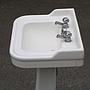 Pedestal bathroom sink in ceramic