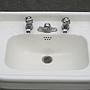 Pedestal bathroom sink in ceramic