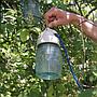 Outdoor industrial lantern with porcelain base and ribbed glass