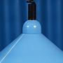 Hanging light in blue enameled steel by Elco Lite (ca. 1970) (⌀ 37,5 cm)