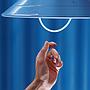 Hanging light in blue enameled steel by Elco Lite (ca. 1970) (⌀ 37,5 cm)
