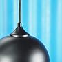 Hanging light in black plated steel with glass diffuser by Utilicht (⌀ 19 cm)