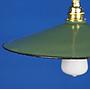 Hanging light with green enameled steel shade