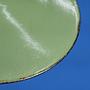 Hanging light with green enameled steel shade