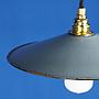 Hanging light with grey enameled steel shade