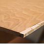 Ceiling module in varnished oak plywood by Christophe Gevers from the Générale de Banque (L. 197 cm)
