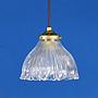 Hanging light with textured glass diffuser