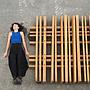 Standing partition in solid oak by Christophe Gevers from the Générale de Banque