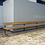 Bench in solid oak by Christophe Gevers from the Générale de Banque (various lengths)