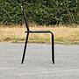 Stackable chair 'CH–07 A' in black square tubular steel by Ateliers J&J