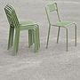 Stackable chair 'CH–05 D' in green tubular steel by Ateliers J&J