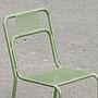 Stackable chair 'CH–05 D' in green tubular steel by Ateliers J&J