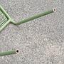 Stackable chair 'CH–05 D' in green tubular steel by Ateliers J&J
