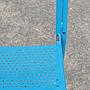 Stackable chair 'CH–05 A' in blue tubular steel by Ateliers J&J