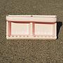 Double recessed soap holder in pink glazed porcelain (ca. 1970)