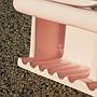Double recessed soap holder in pink glazed porcelain (ca. 1970)