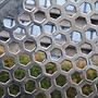 Radiator cover in perforated steel by Jules Wabbes from the Générale de Banque (110 x 51 cm)