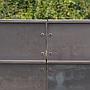 Partition in steel with decorative element 'Black Bush' by Christophe Gevers from the Générale de Banque (L. 510 cm)
