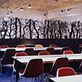 Partition in steel with decorative element 'Black Bush' by Christophe Gevers from the Générale de Banque (L. 510 cm)