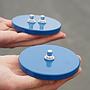 Push button switch 'Feel Good' in blue lacquered steel by Zangra