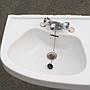 Double pedestal bathroom sink in grey ceramic by de Sphix