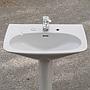 Pedestal bathroom sink in grey glazed ceramic by Vitrilux