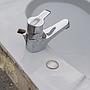 Pedestal bathroom sink in grey glazed ceramic by Vitrilux