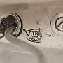 Pedestal bathroom sink in grey glazed ceramic by Vitrilux