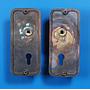 Single door handle with keyhole in sand-cast bronze by Jules Wabbes from the Générale de Banque - Fixed (Right or Left)