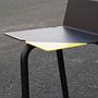 Black stackable chair by Pierre-Emmanuel Vandeputte (with various coloured corners)