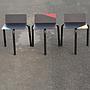 Black stackable chair by Pierre-Emmanuel Vandeputte - Low backrest (with various coloured corners)