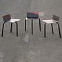 Black stackable chair by Pierre-Emmanuel Vandeputte - Low backrest (with various coloured corners)