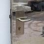 Door in stainless steel with bronze door handles by Jules Wabbes (H. 198 x 53 cm) - Right