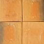 Artisanal terracotta tiles ‘Porquerolles’ (19 x 19 cm) ca. 1980