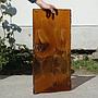 Orange pressed glass panel produced by Val Saint Lambert