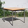 Square table with beech plywood top and steel frame