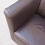 Armchair flat grain leather - dark brown