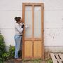 Wooden door with glass panels (W. 87,5 x H. 228 cm) - Left