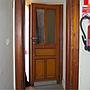 Solid wooden door with glass panels from Ixelles City Hall (H. 212 x W. 77,7 cm) - Left