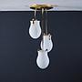 Ceiling light with opaline glass by Milan